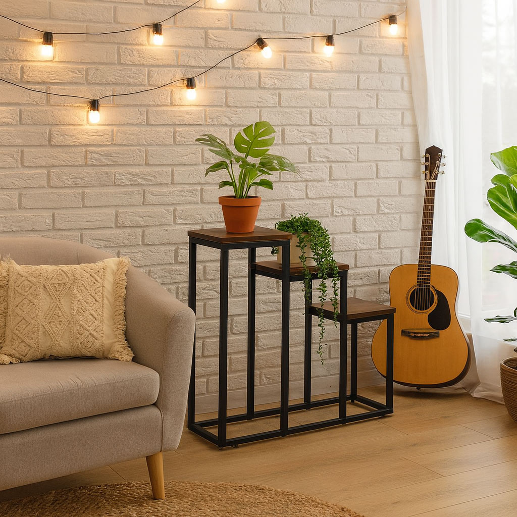 Stojeći stalak za biljke 3 police loft stil ModernHome