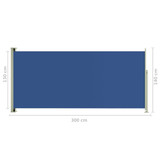 Uvlačiva bočna tenda za terasu 140 x 300 cm plava 317876