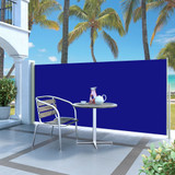 Uvlačiva bočna tenda za terasu 140 x 300 cm plava 317876