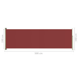 Uvlačiva bočna tenda za terasu 160 x 500 cm crvena 317925