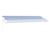 Tenda na ručno uvlačenje s LED svjetlom 500x300 cm plavo-bijela 3069581