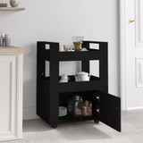 Kuhinjska kolica crna 60 x 45 x 80 cm od konstruiranog drva 816825 Kuhinjska kolica crna 60 x 45 x 80 cm od konstruiranog drva 816825