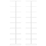 Zidni stalak za vino za 9 boca 2 kom bijeli željezni 340902