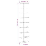 Zidni stalak za vino za 9 boca 2 kom bijeli željezni 340902