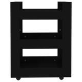 Kuhinjska kolica crna 60 x 45 x 80 cm od konstruiranog drva 816817 Kuhinjska kolica crna 60 x 45 x 80 cm od konstruiranog drva 816817