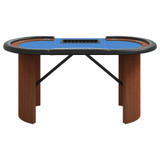 Stol za poker za 10 igrača i držač za žetone plavi 160x80x75 cm 80407 Stol za poker za 10 igrača i držač za žetone plavi 160x80x75 cm 80407