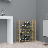 Stalak za vino za 48 boca zlatni metalni 340909