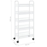Kuhinjska kolica s 5 razina bijela 46 x 26 x 105 cm željezna 336329