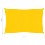 Jedro za zaštitu od sunca 160 g/m² žuto 2,5 x 4 m HDPE 311564 Jedro za zaštitu od sunca 160 g/m² žuto 2,5 x 4 m HDPE 311564