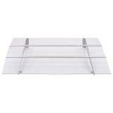 Nadstrešnica za vrata srebrna i prozirna 150 x 90 cm PET 144829