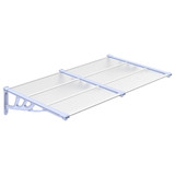 Nadstrešnica za vrata siva i prozirna 152,5x90 cm polikarbonat 153691