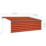 Automatska tenda na uvlačenje s roletom 4x3 m narančasto-smeđa 3069430