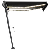 Tenda na ručno uvlačenje s LED svjetlima 300 x 250 cm antracit 3069704