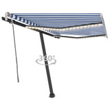 Tenda na ručno uvlačenje LED 300 x 250 cm plavo-bijela 3069701