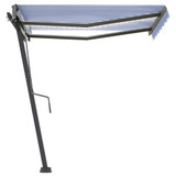 Tenda na ručno uvlačenje LED 300 x 250 cm plavo-bijela 3069701