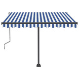 Tenda na ručno uvlačenje LED 300 x 250 cm plavo-bijela 3069701