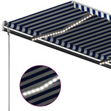 Tenda na ručno uvlačenje LED 300 x 250 cm plavo-bijela 3069701