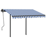 Tenda na ručno uvlačenje s LED svjetlima 3 x 2,5 m plavo-bijela 3070101