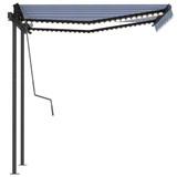 Tenda na ručno uvlačenje s LED svjetlima 3 x 2,5 m plavo-bijela 3070101