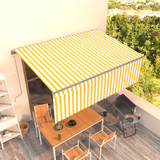 Automatska tenda na uvlačenje s roletom 4 x 3 m žuto-bijela 3069428