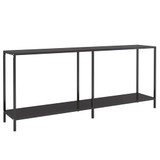 Konzolni stol crni 180 x 35 x 75,5 cm od kaljenog stakla 331703 Konzolni stol crni 180 x 35 x 75,5 cm od kaljenog stakla 331703