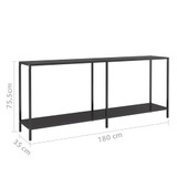 Konzolni stol crni 180 x 35 x 75,5 cm od kaljenog stakla 331703 Konzolni stol crni 180 x 35 x 75,5 cm od kaljenog stakla 331703