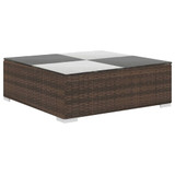 6-dijelna vrtna garnitura od poliratana s jastucima smeđa 41256