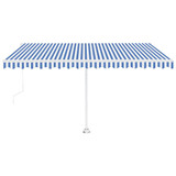 Samostojeća automatska tenda 400 x 300 cm plavo-bijela 3069546
