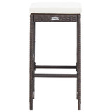 7-dijelni vrtni barski set od poliratana s jastucima smeđi 49559