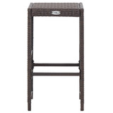 7-dijelni vrtni barski set od poliratana s jastucima smeđi 49559