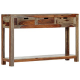 Konzolni stol s 3 ladice 120 x 30 x 75 cm masivno drvo šišama 247753 Konzolni stol s 3 ladice 120 x 30 x 75 cm masivno drvo šišama 247753