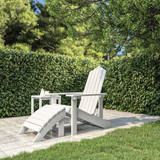 Vrtna stolica Adirondack s osloncem za noge HDPE bijela 318645 Vrtna stolica Adirondack s osloncem za noge HDPE bijela 318645