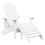Vrtna stolica Adirondack s osloncem za noge HDPE bijela 318645 Vrtna stolica Adirondack s osloncem za noge HDPE bijela 318645