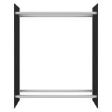 Stalak za drva za ogrjev crni 80 x 35 x 100 cm kaljeno staklo 327470