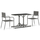 3-dijelni vrtni blagovaonski set sivi 3072480