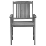 Vrtne stolice s jastucima 4 kom sive od masivnog drva bagrema 3061226