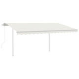 Automatska tenda na uvlačenje sa stupovima 4 x 3 m krem 3069947