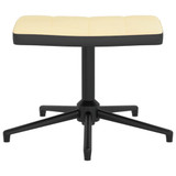 Stolica za opuštanje s osloncem za noge krem bijela baršun/PVC 327851