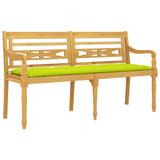 Klupa Batavia s jarkozelenim jastukom 150 cm masivna tikovina 3100852 Klupa Batavia s jarkozelenim jastukom 150 cm masivna tikovina 3100852