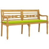 Klupa Batavia s jarkozelenim jastukom 150 cm masivna tikovina 3100837 Klupa Batavia s jarkozelenim jastukom 150 cm masivna tikovina 3100837