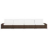 4-dijelna vrtna garnitura od poliratana smeđa 3054593