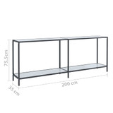 Konzolni stol bijeli 200 x 35 x 75,5 cm od kaljenog stakla 331708 Konzolni stol bijeli 200 x 35 x 75,5 cm od kaljenog stakla 331708