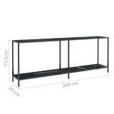 Konzolni stol crni 200 x 35 x 75,5 cm od kaljenog stakla 331709 Konzolni stol crni 200 x 35 x 75,5 cm od kaljenog stakla 331709