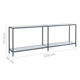 Konzolni stol bijeli 220 x 35 x 75,5 cm od kaljenog stakla 331712 Konzolni stol bijeli 220 x 35 x 75,5 cm od kaljenog stakla 331712