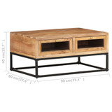 Stolić za kavu 90 x 60 x 40 cm cm od masivnog bagremovog drva 323506