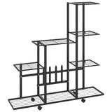 Stalak za cvijeće s kotačima 94,5 x 25 x 92,5 cm crni metalni 336114