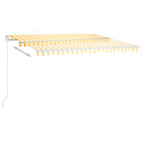 Automatska tenda sa senzorom za vjetar LED 4,5x3 m žuto-bijela 3069973