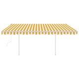 Automatska tenda sa senzorom za vjetar LED 4,5x3 m žuto-bijela 3069973