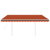 Automatska tenda sa stupovima 4 x 3 m narančasto-smeđa 3069950