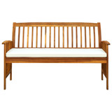 Vrtna klupa s jastukom 147 cm od masivnog bagremovog drva 312134